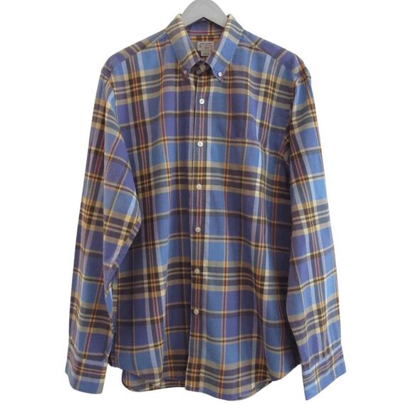 J. Crew Summer Plaid Button Up Shirt Sz L - Picture 1 of 4